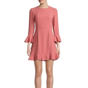 Jill Stuart Ruffled Bell Sleeve Dress - Rosewood